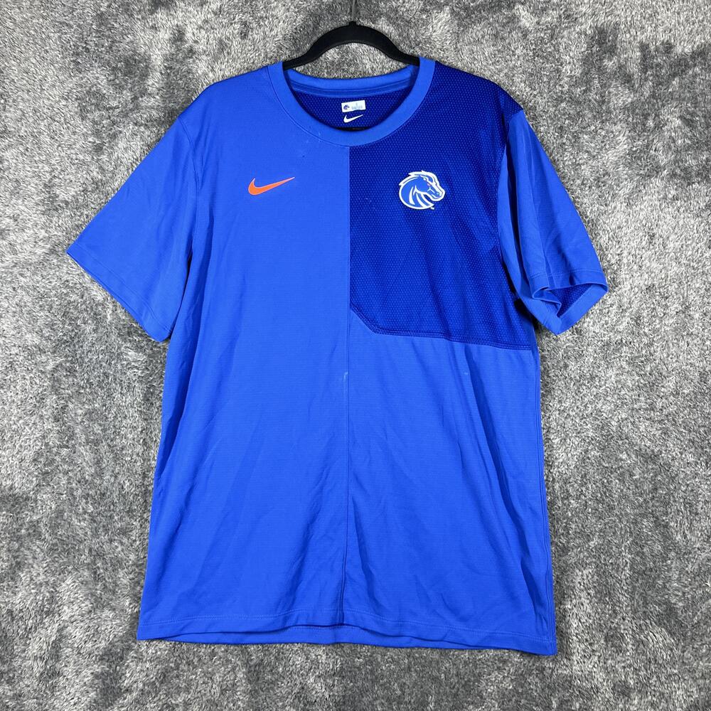 Nike Shirt Mens L Blue Dri-FIT Boise State Broncos Player Issued Ty Benefield